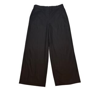 J.Crew Black Linen Blend Wide Leg Pants Women’s 10P Petite High Rise NWT